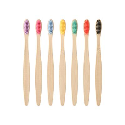 China Jadeu DMSB05 High Quality Natural Bamboo Adult Soft Bristle Healthy Natural Multiple Colors Toothbrush Eco-friendly Toothbrush for sale