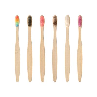 China Jadeu DMSB02 High Quality Natural Bamboo Hair Bristle High Quality Natural Bamboo Soft Multiple Colors Soft Bristle Toothbrush Eco-Friendly Toothbrush for sale