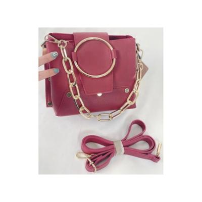 China Wholesale Fashion S909 Small Tote Bag For Women Rings Larger Hardware Fashion Leather Cross - Chain Shoulder Body Bag for sale