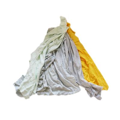 China Have Oil And Water Absorbency Strong Light Color Clothes Cotton 100% Used T-shirt Wiping Cloth For Industry Cleaning Rags for sale