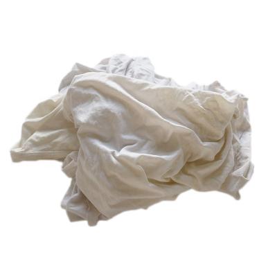 China Have Strong Oil And Water Absorbency Recycled Wiper Rags White Industrial Cotton T-shirt Cleaning Cloths for sale