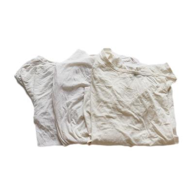 China Have Strong Oil And Water Absorbency Recycled Wiper Rags White Industrial Cotton T-shirt Cleaning Cloths for sale