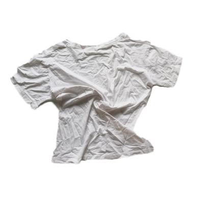 China White Renewable Resources T-shirt Cotton Rags Textile Waste Used For Industrial Cleaning HFT01 for sale