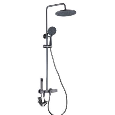 China With China Manufacture Professional Sliding Bar Faucet Rain Shower Set Integrated for sale