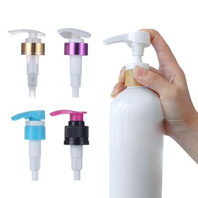 China Non Spill Yuyao Xiang Sheng Colorful 28/410 32/410 Metal Screw Large Plastic Aluminum Lotion Pump for sale