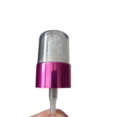 China Non Spill Colored Cosmetic Plastic Smooth Entire Cap Cream Pump 18/410 20/410 24/410 Pink Treatment Pump for sale