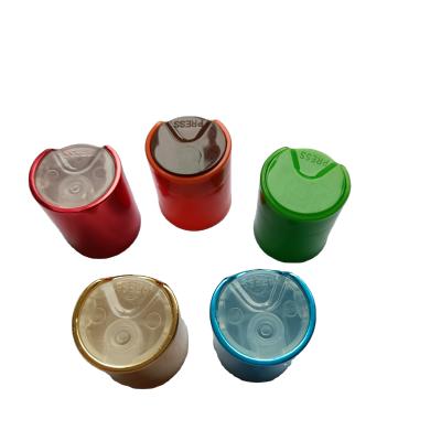 Κίνα Non Spill Clear Plastic With Silver Disc Top Cap Shampoo Plastic Cap , Disc Top Cap προς πώληση