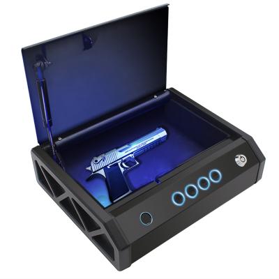 China Smart Jewelry Gun Mini Fireproof Key Deposit Stash Password Digital Phone Car Safe Box With Fingerprint for sale