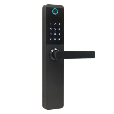 China European smart hotel handle security Anti-peep code wireless fingerprint rfid electric door lock for home for sale