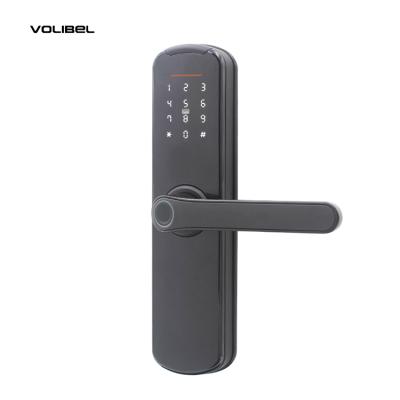 China Remote Control Home Hotel Apartments Passage Office Passage TTlock Tuya Smart Home Electric Black Indoor Fingerprint Smart Door Lock for sale