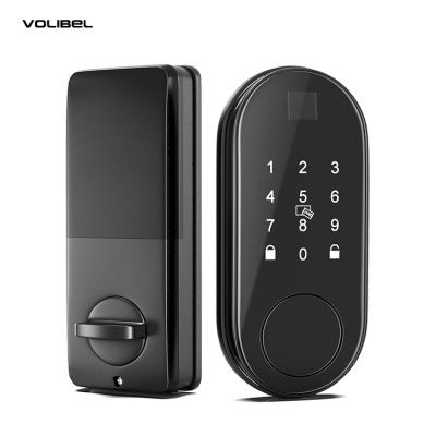 China TTLock Electric Self Locking Key In Button Fingerprint Lock With Deadbolt for sale