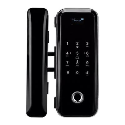 China Aluminum alloy biometric fingerprint smart waterproof coded electronic lock for glass door for sale