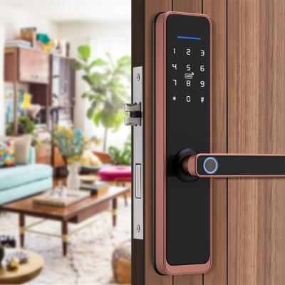 China Anti-peep code usb outdoor electric security cheap back and forth smart door lock for aluminum sliding door for sale