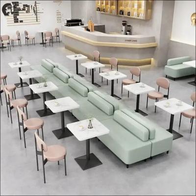 China New modern high back leather sofa restaurant table combination modern leather restaurant sofa and chair furniture for sale