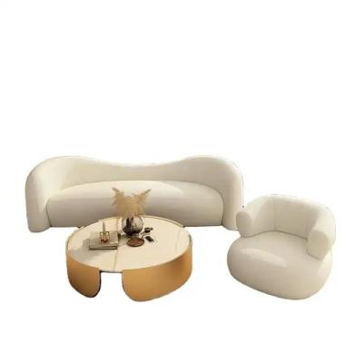 China High quality Nordic luxury sofa set lamb fleece small flat sofa bow sofa simple chair combination for sale