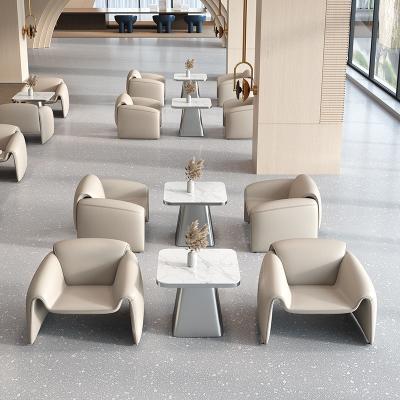 China Modern simple modern negotiation table and simple chair combination restaurant chair leisure table set commercial furniture reception s for sale