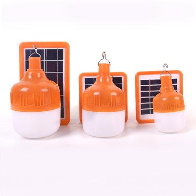 China Outdoor Waterproof Dimmable Portable Rechargeable Mini Tent Camping Growing LED Bulb Solar Panel Camping Light With Outdoor for sale