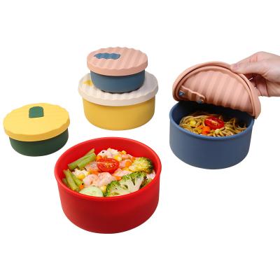 China Cheap Freshness Keeping New Arrival Silicone Bento Lunch Box Reusable Food Kits Snack Storage Boxes Non Spill Personalized Lunch Box For Adult for sale