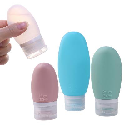 China Cosmetic Custom Bulk Leak Proof Portable Squeeze 3oz 90ml Empty Shampoo Travel Size Silicone Bottles Travel Toiletries Bottle Container for sale