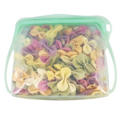 China Viable Wholesale Leakproof Keep Fresh Reusable Silicone Food Storage Bag Pouch Travel Ziplock Accessories for sale