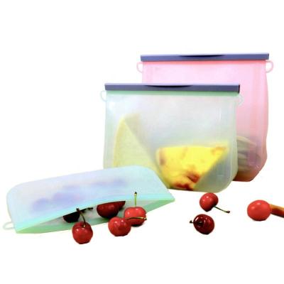 China 2023 Customs Viable Heat Resistant Silicon Pouch Zipper 100% Reusable Silicone Food Storage Bag Set Multifunctional Storage Silicon Bag for sale