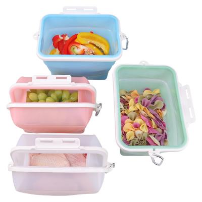 China 100% Sealed Reusable Food Grade Silicone Food Storage Bag Silicon Food Storage Bag Eco-Friendly Fresh-keeping Sealed Boxes For Vegetables for sale