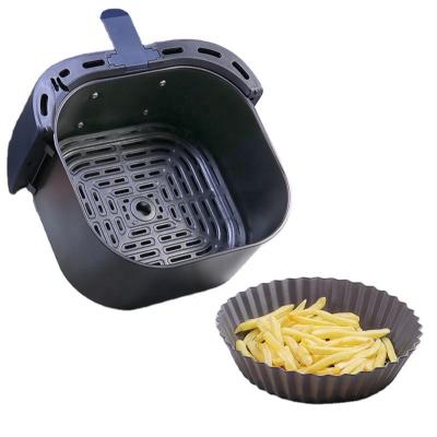 China Reusable Air Fryer Liners Basket Pot 2pcs Air Fryer Liner Viable Oven Accessories Non-Stick Silicone Pot Compatible for 3 to 5 Quart for sale