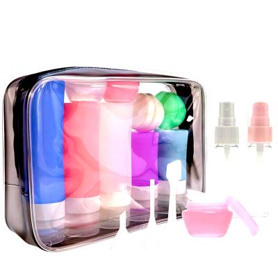 China Portable Silicone Squeeze Lotion Shampoo Cosmetic Tubes Silicone Travel Size Toiletry Shampoo Bottle Containers Set For Travel With Bag for sale