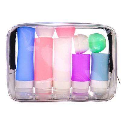 China Travel Portable Refillable Refillable Size Silicone Refill Lotion Customized Travel Bottle Travel Bottle Dispenser Toiletries Set Cosmetic Kit for sale