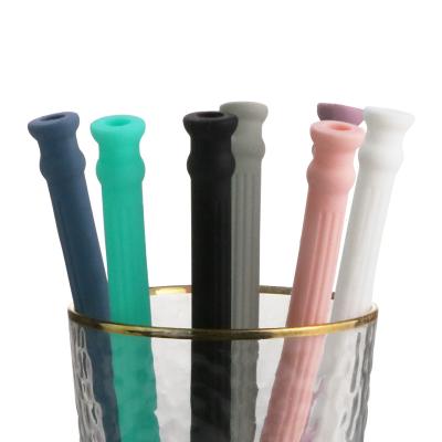 China Viable Bar Accessories Collapsible Drink Straw Reusable Silicone Foldable Straws With Case for sale