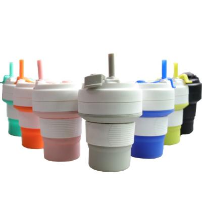 China Custom Viable Free Reusable Reusable Collapsible Silicone Cup Travel Coffee Mugs Folding Coffee Mugs Heater for sale