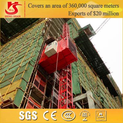 China Single Cage and Double Cages construction elevator Material and person Building hoist for sale