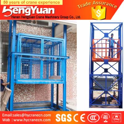 China 300kg-3000kg guide rail chain lifting machine/guide rail chain hydralulic cargo lifter for sale