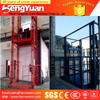 China 4-12m lifting height guide rail chain hydraulic goods ladder for sale