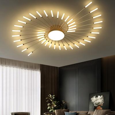 China HH New Arrival Modern Smart Energy Saving Round Spiral Fireworks LED Single Ceiling Lamp Chandelier Lighting Chandeliers for sale