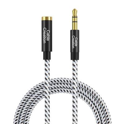 China aux cable CableCreation 3.5mm Extension Stereo Audio Cable Adapter Speaker Thin And Soft for sale