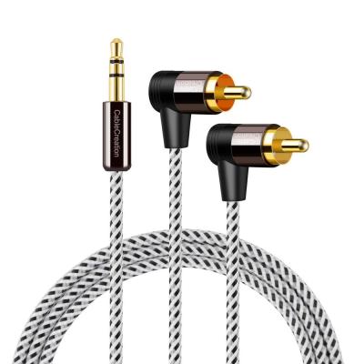 China Speaker CableCreation 3.5mm to RCA Cable, 3.5mm Male to Fish 2RCA Male Auxiliary Stereo Audio Y Splitter Gold Plated, RCA to AUX Cable. for sale