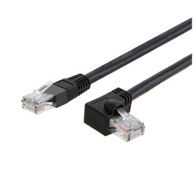 China CableCreation 10FT Desktop Gigabit Cat6 Cast Patch Cable RJ45 Left Angle Network Lan Cable for sale