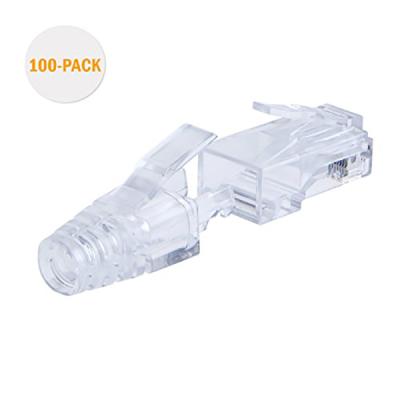 China CableCreation 100-PACK Cat 6 RJ45 Modular Connector Jack With Grommets Boots CL0062 for sale