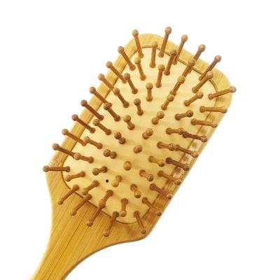 China Airbag Handle Hair Health Comfortable Bamboo Scalp Massage Natural Color Bamboo Comb for sale