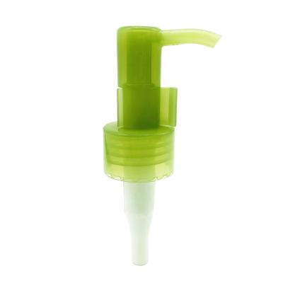 China Non Spill Locked Plastic 24/410 Green Color Smooth Clip Lotion Pump For Shampoo for sale