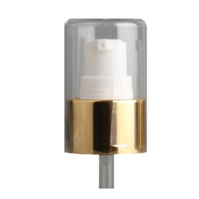 China Spill No 24/410 Shiny Gold Treatment Pump For Cream Spring Interior With Ace Solid Above Cap for sale