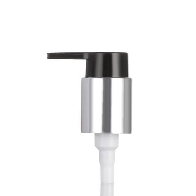 China Non Spill 22/410 PP Aluminum Shiny Sliver Cosmetic Treatment Cream Pump for sale