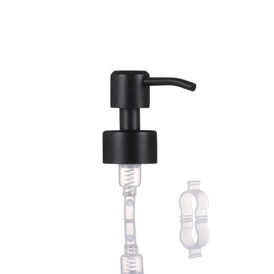 China Non Spill Wholesale 28 / 410 Stainless Steel Black Liquid Lotion Pump With Clip for sale