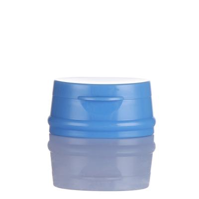 China Non Puddle Blue Color Dispensing Flip Top Caps 20/410 Flip Top Cosmetic Bottle Caps for sale