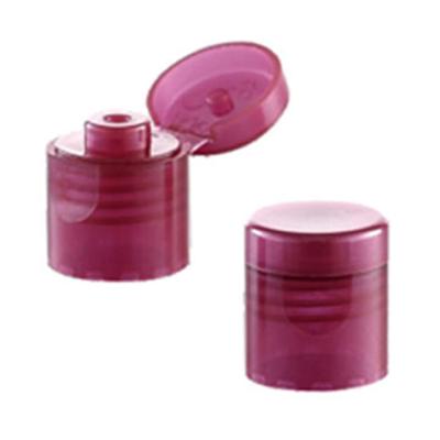 China Non Spill Cosmetic Cap 24/410 Smooth Plastic Flip Top Bottle Cap In Colored for sale