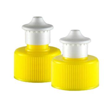 China Non Spill Pull Plastic Ribbed Push Cap 18/410 20/410 24/410 For Sports Water Bottle for sale