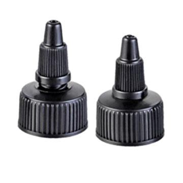 China Non Flip 20/410 Pull And Push Plastic Ribbed Cap For Bottle Black for sale