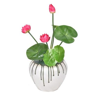 China High Quality Faux Flowers And Plastics Artificial Lotus Flower 45cm Plastic Flower VF-084 For Home Wedding Decoration for sale