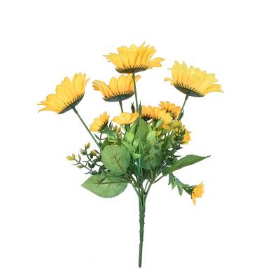 China Events Decoration VF-077 13 Artificial Sunflowers Wedding Home Hall Decoration Props Sunflower Bouquet Silk Flower Bundle for sale